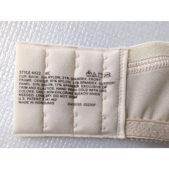 Playtex Secrets Full Figure Underwire Bra 36C Beige Unlined Full Coverage - Picture 6 of 8